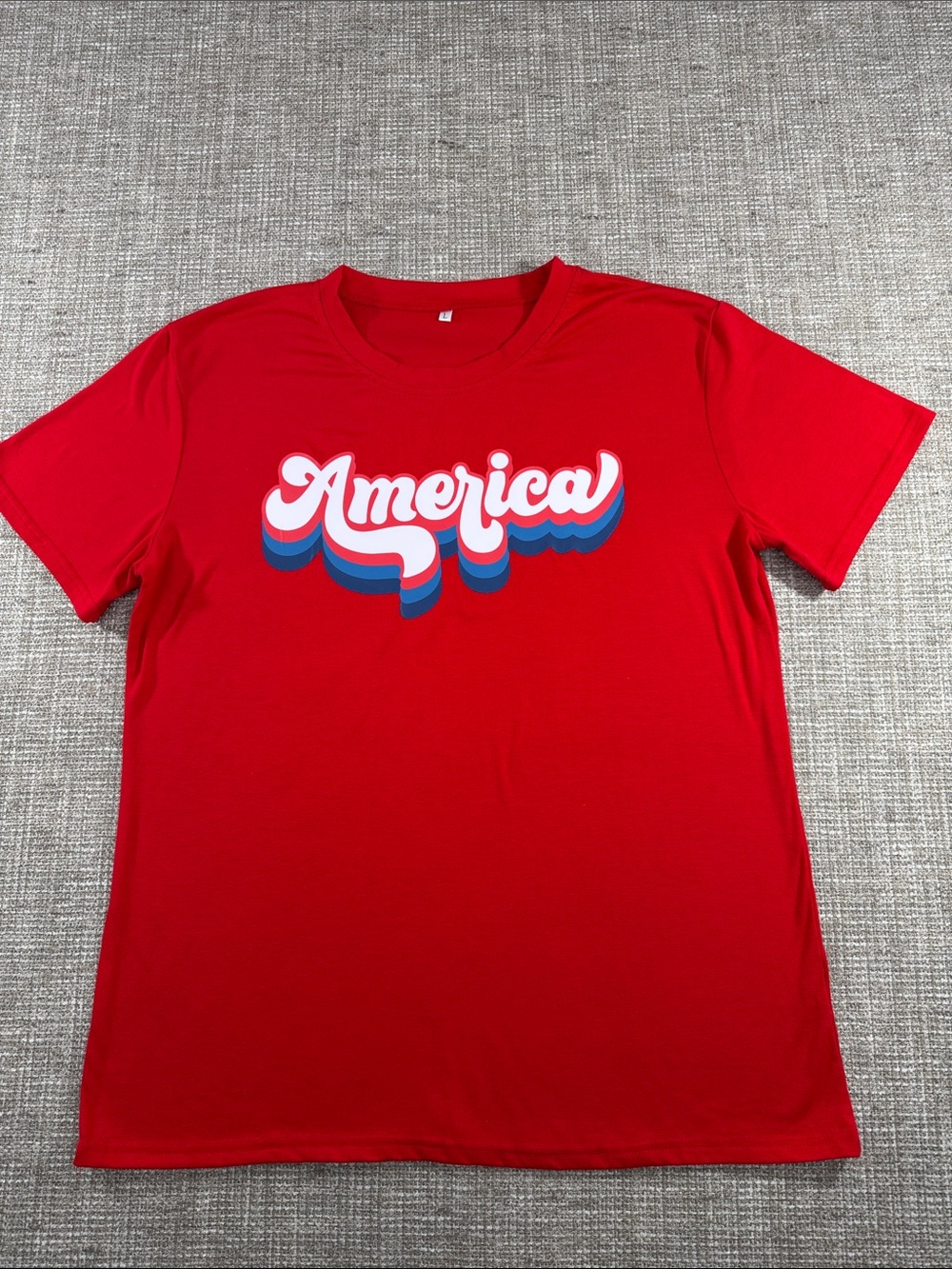 Red 'America' Graphic Tee